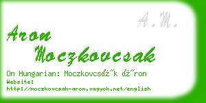 aron moczkovcsak business card